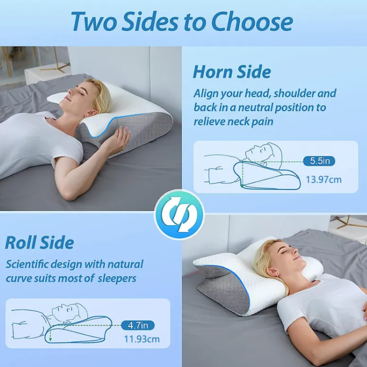 Memory Pillow Sleep Cervical Support shown in detail